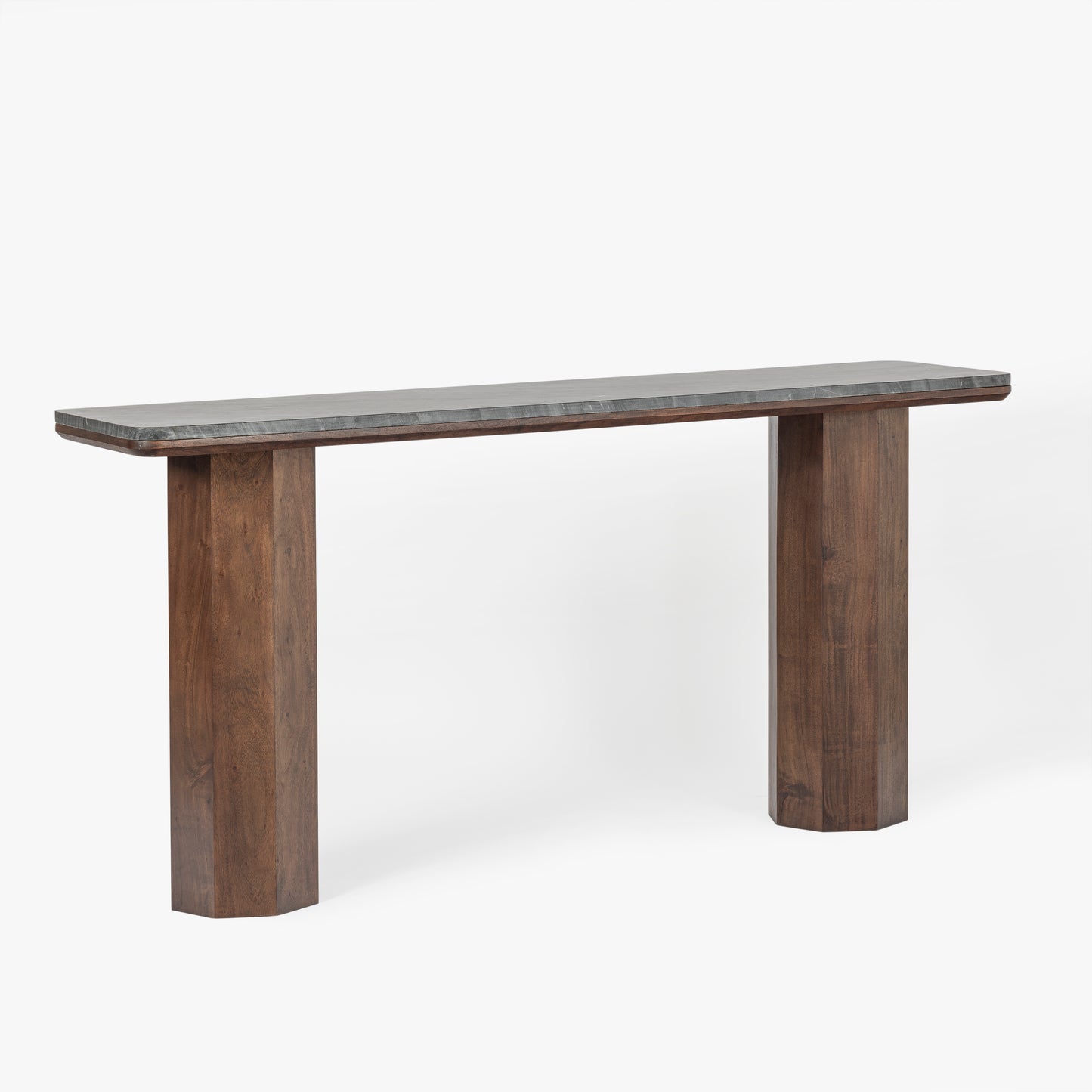 Hex Leg Marble Console Table