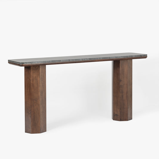 Hex Leg Marble Console Table