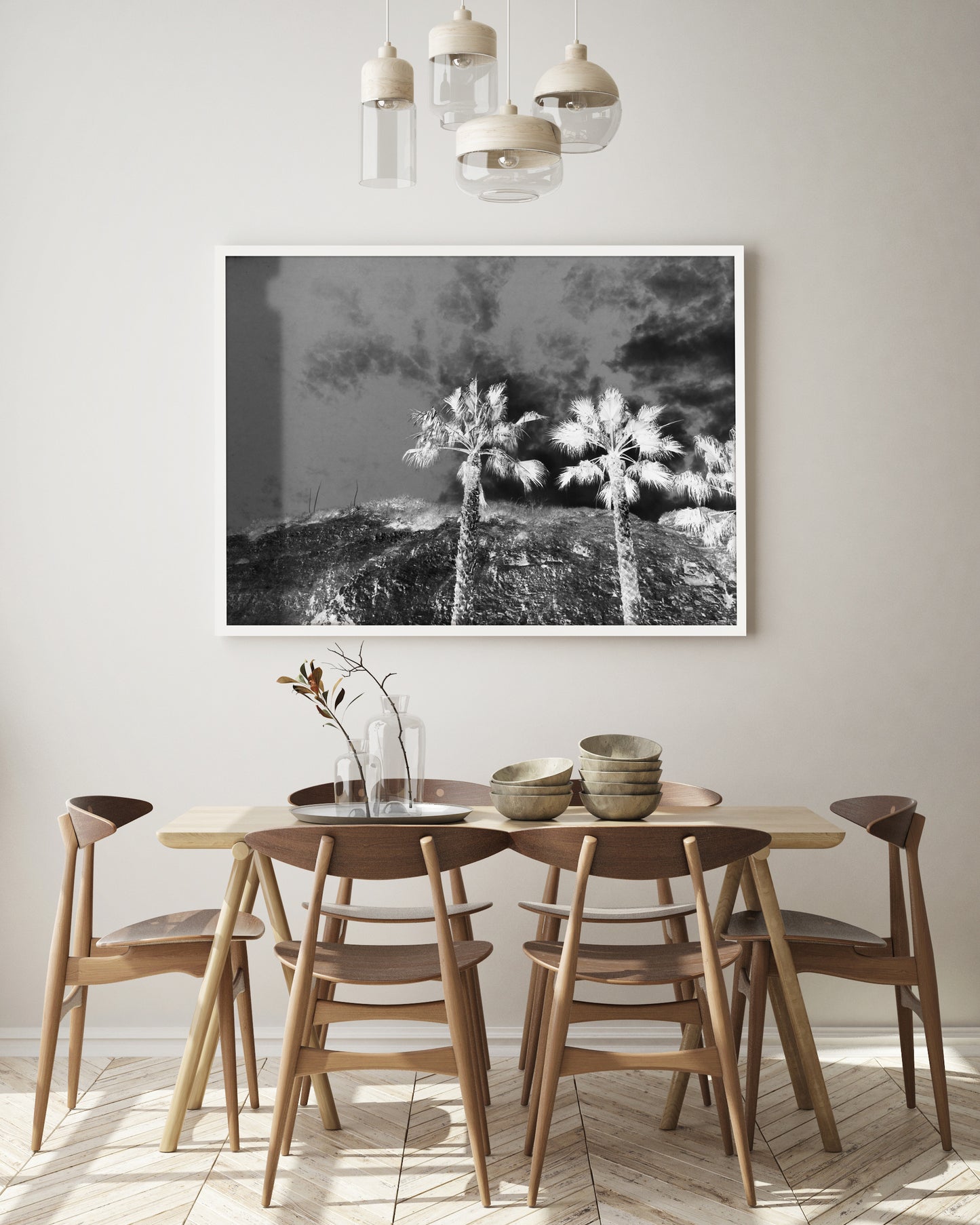 Secret Palms BW Wall Art