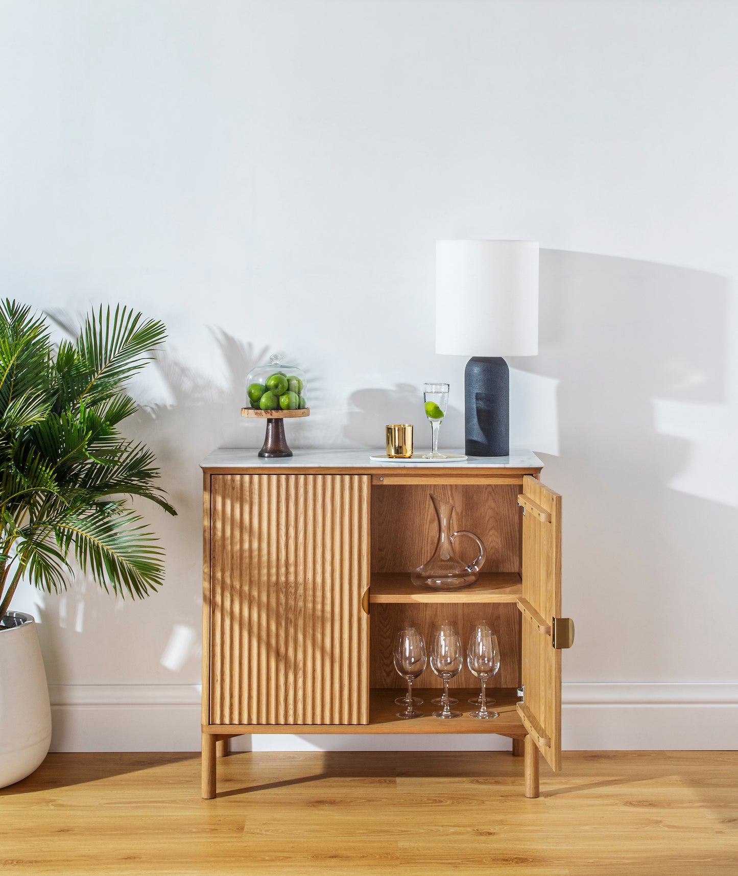 Olive Reeded Cabinet