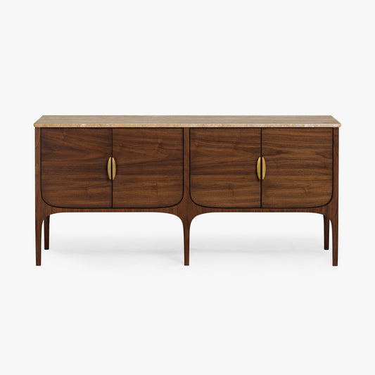 Fontaine Walnut and Travertine Buffet