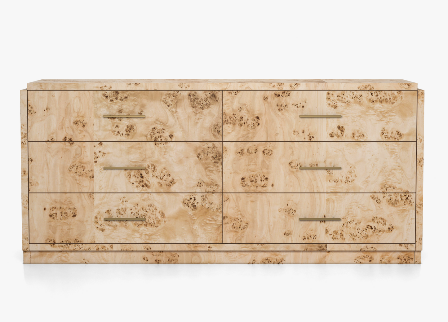 Wesley 6-Drawer Burl Dresser