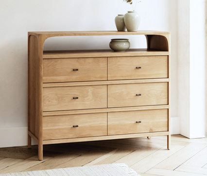 Cali 6-Drawer Oak Dresser